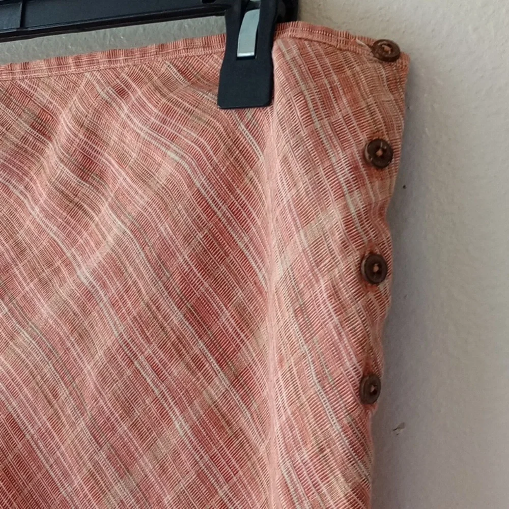 Patagonia Midi Pink Natural Hemp Skirt With Side Button Detail Size 10 - Picture 3 of 7